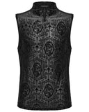 Punk Rave Mens Gothic Skull Cameo Mesh Tank Top Vest