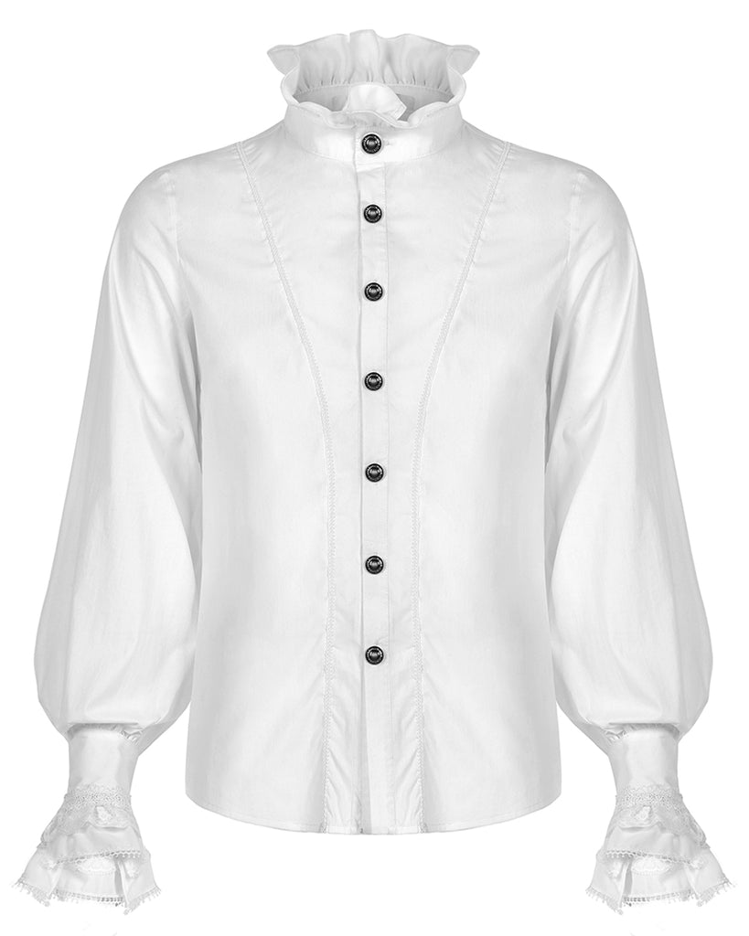 gothic white dress shirt men Punk Rave Mens Gothic Aristocrat Poet Dress Shirt