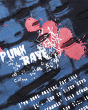 Punk Rave Womens Broken Knit Shredded Bondage Top & Scarf Hood - Black & Blue
