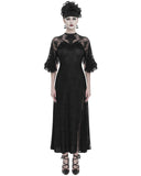 Devil Fashion Womens Elegant Gothic Flutter Sleeve Maxi Dress