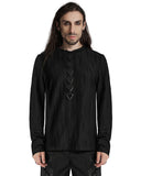 Punk Rave Mens Minimalist Apocalyptic Punk Broken Knit Top