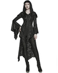 Punk Rave Womens Long Gothic Witch Broken Knit Hooded Jacket