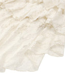 Dark In Love Womens Steampunk Lace High Low Skirt - Vintage Off-White