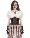 Devil Fashion Womens Steampunk Waist Cincher Corset Belt - Brown