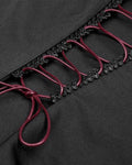 Dark In Love Gothic Lace Frilled Cravat Dress - Black & Red
