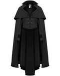 Punk Rave Mens Salazar Regency Gothic Vampire Cloak - Black