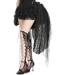 Dark In Love Gothic Burlesque Lace Structured Bustle Lift Skirt