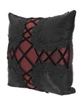 Devil Fashion Gothic Home Sateen & Lace Filled Cushion - Black & Red