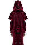 Punk Rave Daily Life Womens Velvet Gothic Lolita Hooded Split Tails Bolero Cape - Red