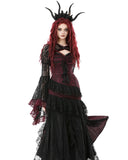 Dark In Love Womens Elegant Gothic Lace Bolero Shrug - Black & Red