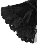 Dark In Love Womens Gothic Velvet & Lace Embroidered Armwarmer Gloves