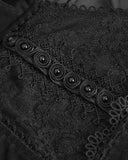 Eva Lady Dark Gothic Velvet Hooded Shrug Cloak Top - Black