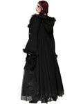 Dark In Love Womens Long Romantic Gothic Hooded Coat With Faux Fur Trims