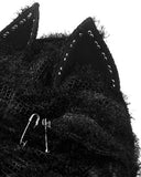 Dark In Love Gothic Lolita Cat Studded & Hooded Scarf