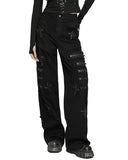 Punk Rave Womens Apocalyptic Gothic Cut & Sew Crucifix Cargo Pants