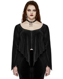 Punk Rave Plus Size Womens Gothic Layered Velvet & Mesh Tunic Top - Black