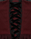 Punk Rave Daily Life Long Gothic Lace Applique Maxi Dress - Red & Black Gradient