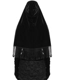 Eva Lady Womens Dark Gothic Velvet Hooded Cape With Gloved Sleeves