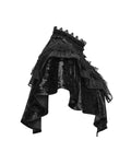Punk Rave Daily Life Womens Long Gothic Crushed Velvet & Lace Bolero Cape - Black