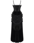Eva Lady Womens Long Victorian Gothic Velvet & Lace Fringed Ballgown Dress