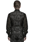 Punk Rave Mens Gothic Aristocrat Houndstooth Damask Waistcoat Vest - Black & White
