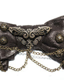 Devil Fashion Steampunk Bow Tie - Brown Faux Leather