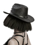 Punk Rave Unisex Distressed Faux Leather Strapping Fedora Hat