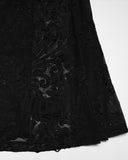 Punk Rave Daily Life Womens Apocalyptic Gothic Shredded Jacquard & Lace Flared Leggings