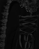 Punk Rave Womens Long Elegant Gothic Velvet & Faux Fur Beaded Cloak Coat