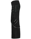 Punk Rave Mens Gothic Punk Wide Leg Mesh Panelled Pants - Black