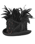 Devil Fashion Mens Beaded & Feathered Gothic Top Hat