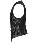 Punk Rave Mens Gothic Aristocrat Houndstooth Damask Waistcoat Vest - Black & White