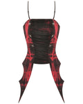 Dark In Love Womens Punk Tie Dye Cami Corset Top - Black & Red