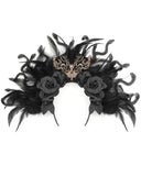 Eva Lady Womens Dark Medusa Gothic Feathered Snakes Tiara Fascinator