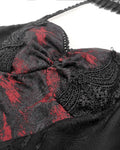 Dark In Love Gothic Lace Embellished Heartache Mini Dress - Black & Red