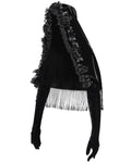 Eva Lady Womens Dark Gothic Velvet Hooded Cape With Gloved Sleeves