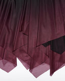 Punk Rave Daily Life Womens Long Gothic Gradient Fitted Skirt - Black & Red