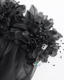 Eva Lady Dark Gothic Wedding Flowered Veil