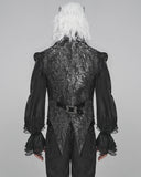 Devil Fashion Mens Dark Gothic Aristocrat Jacquard & Velvet Tailed Waistcoat Vest