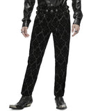 Punk Rave Mens Gothic Victorian Velvet Damask Dress Pants