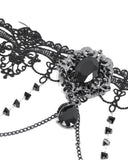 Dark In Love Womens Vintage Gothic Lace Chained & Beaded Choker Necklace
