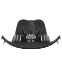 Devil Fashion Mens Post Apocalyptic Gothic Bullet Fedora Hat - Black