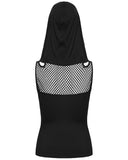 Punk Rave Daily Life Womens Gothic Wasteland Fishnet Contrast Hooded Vest Top