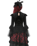 Dark In Love Womens Gothic Velvet Lace Applique Blouse Top