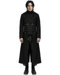 Punk Rave Mens Long Industrial Gothic Punk Studded Trench Coat