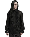 Punk Rave Mens Romantic Gothic Dark Floral Lace Ruffled Poet Shirt