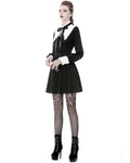 Dark In Love Gothic Mourning Mini Dress - Black & White