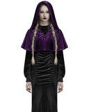 Punk Rave Daily Life Womens Velvet Gothic Lolita Hooded Split Tails Bolero Cape - Purple