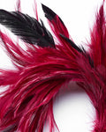 Punk Rave Womens Gothic Hair Barette With Red Feathers