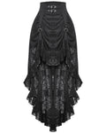 Dark In Love Long Gothic Lace Contrast Hitch-Hem Maxi Bustle Corset Skirt